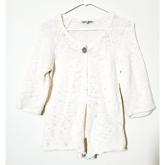 Indigenous Womens Small Sweater ORGANIC COTTON Eco-friendy Cardigan Cream - Picture 10 of 10